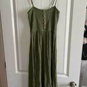 Forever 21 Green Spaghetti Strap Sundress Maxi